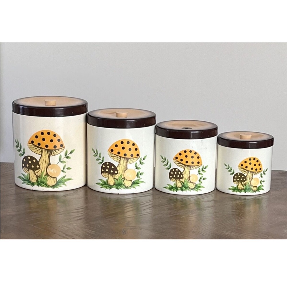 Vintage Mushroom Canister Set